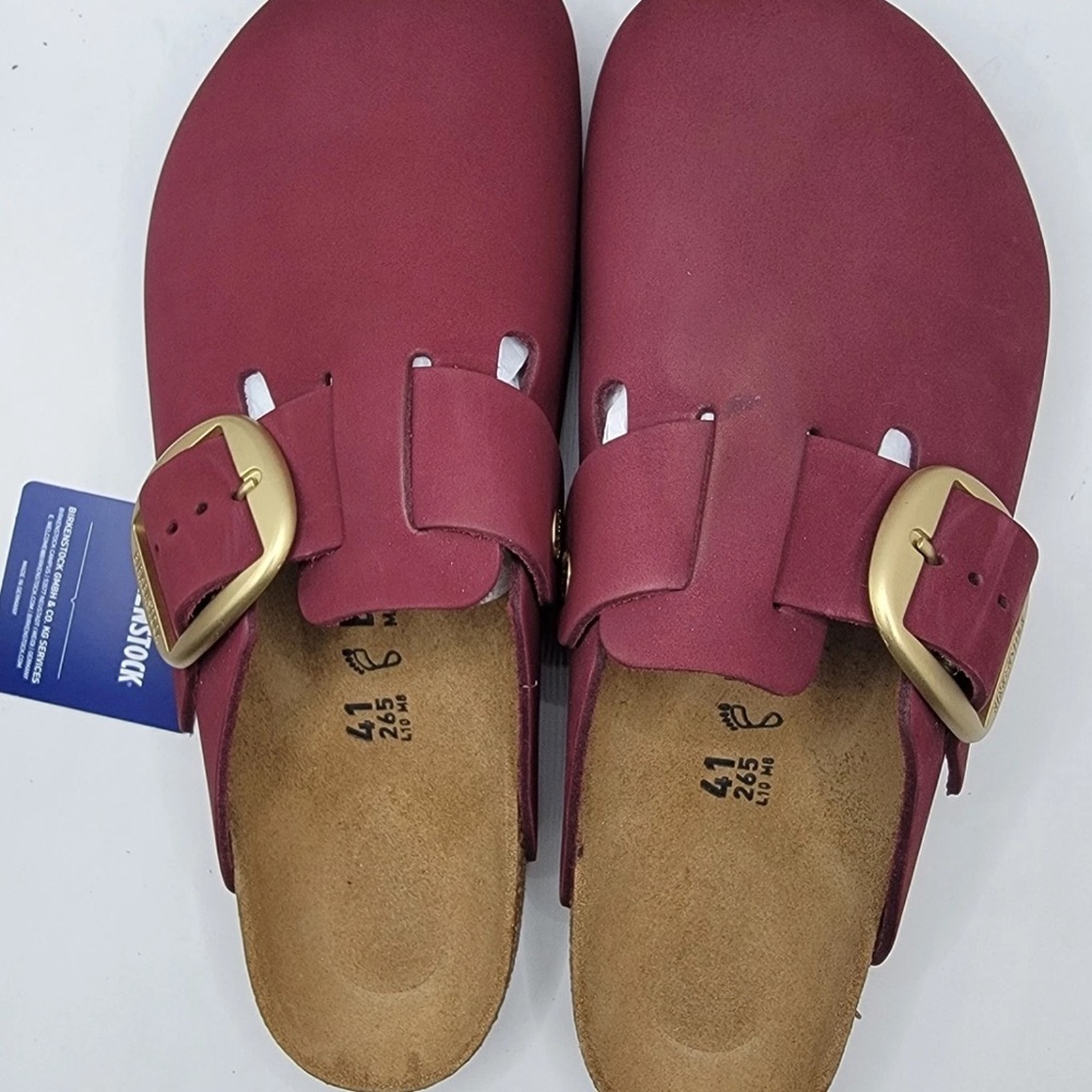 Birkenstock maroon  Slip-On Mule with Big  Buckle